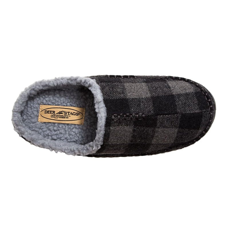 Deer Stags Unisex Nordic Fabric Slipper / Grey/Black Plaid / Men's 13 US / Wide - Image 2